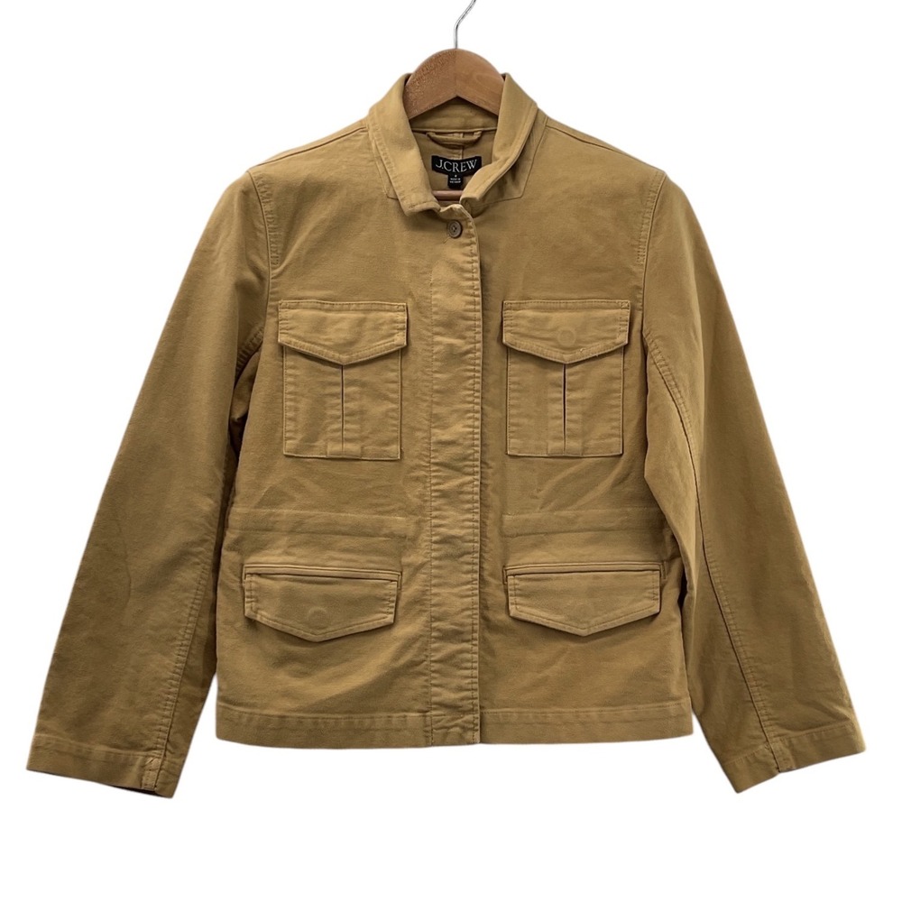 J.Crew Women Honey Brown Cotton Blend Utility Field Jacket CN062 Size 8 NWT